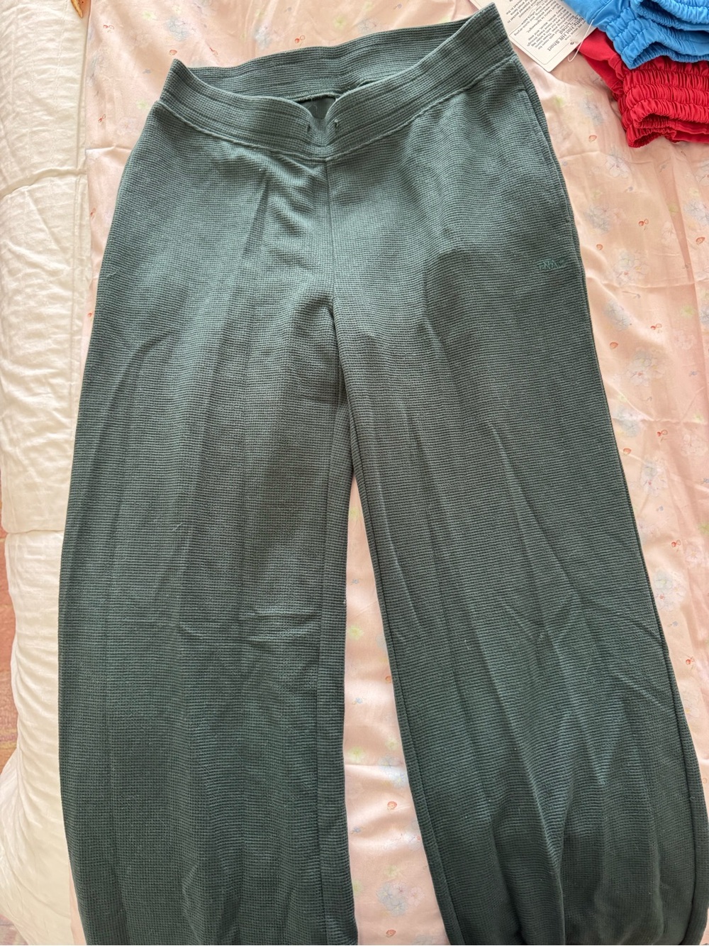 TNA Wide-Leg Knit Pants in Dark green